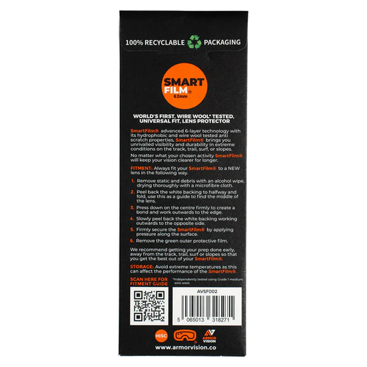 AV 62 MM Smartfilm Lens Protector (SINGLE FILM) Designed for tear-off lenses