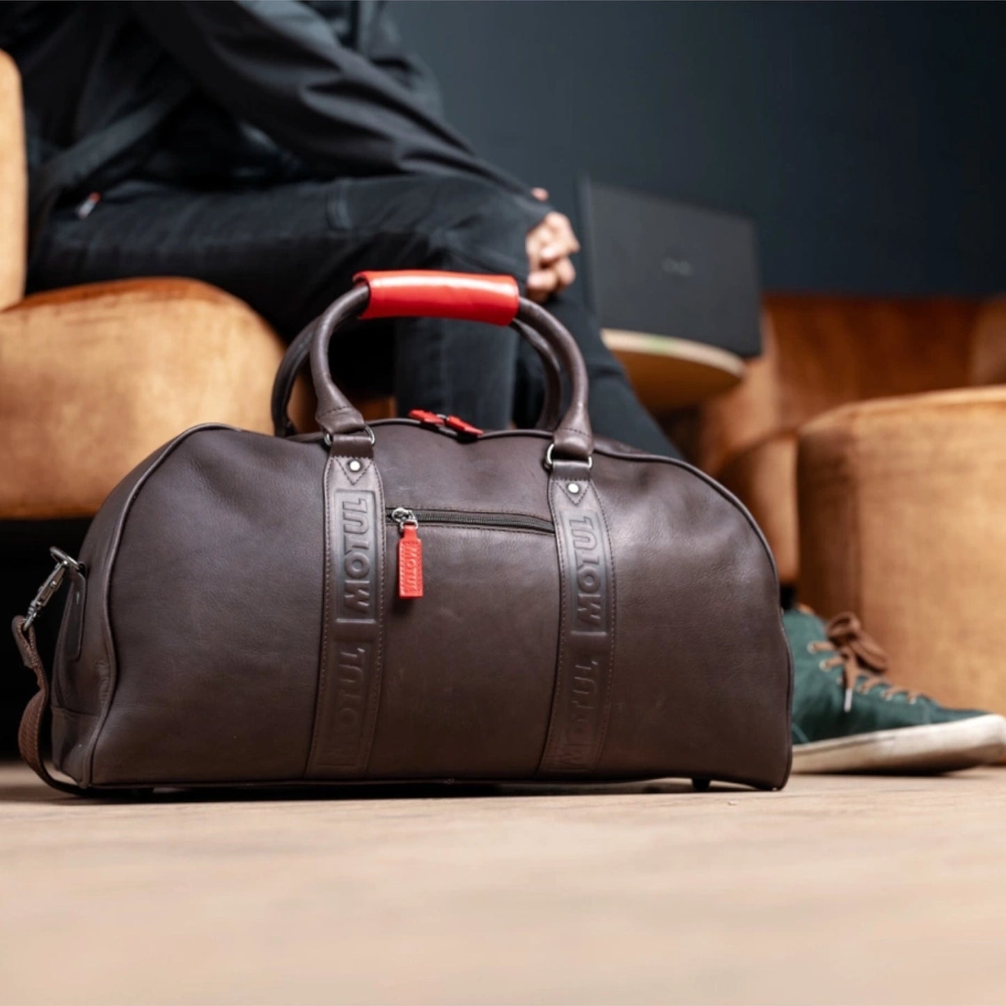 Motul Leather Duffle Bag Moka